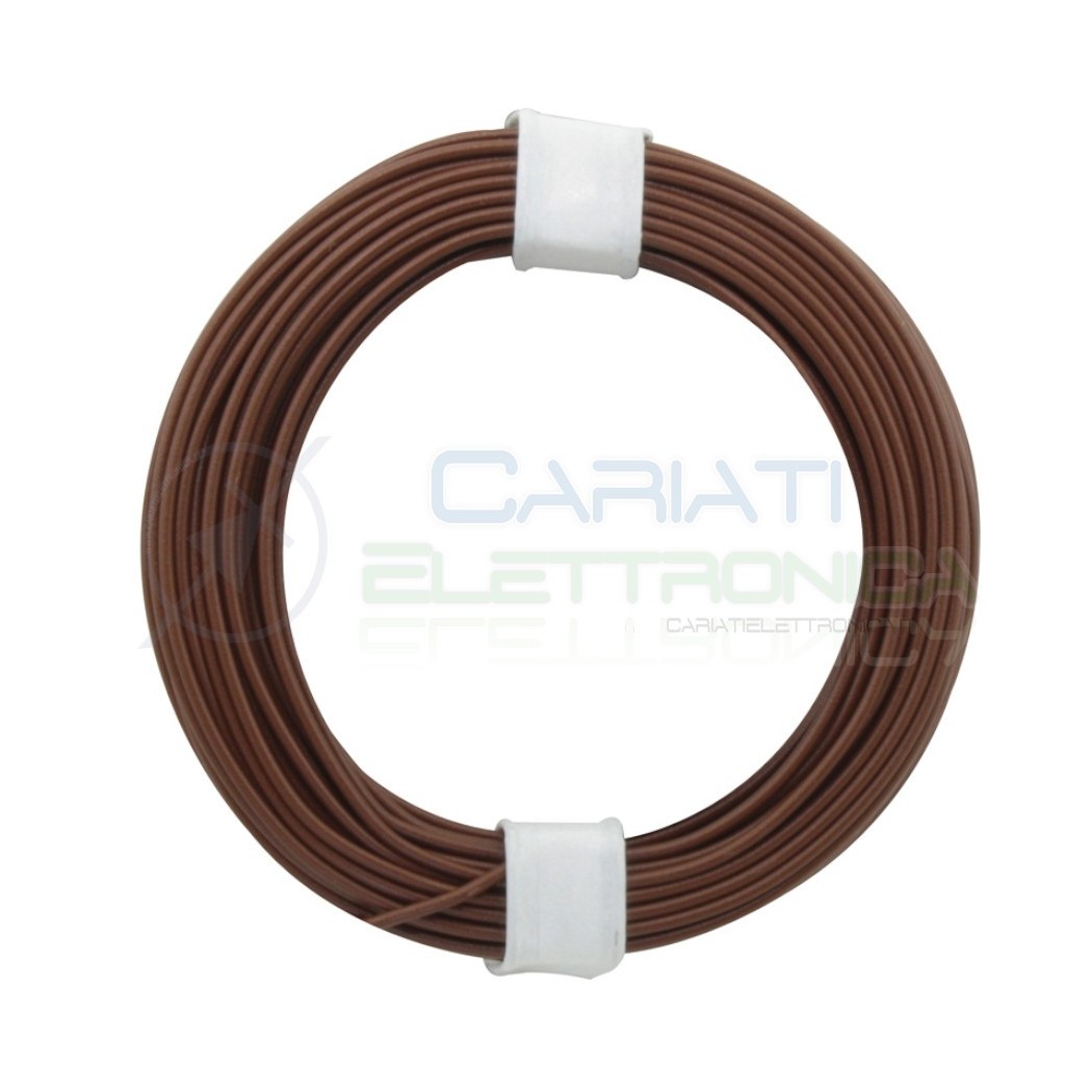 10m Cavo unipolare multifilare da 0,25 mm in rame sottile morbido colore Marrone Donau