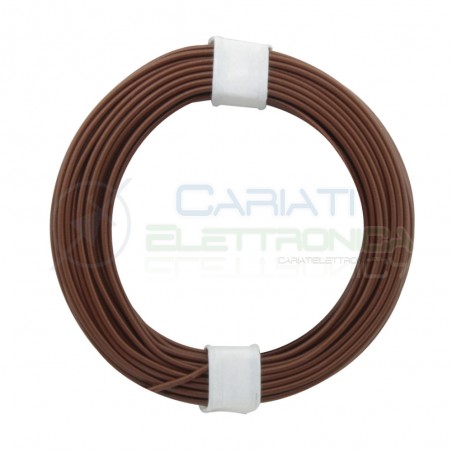 10m Cavo unipolare multifilare da 0,25 mm in rame sottile morbido colore Marrone Donau