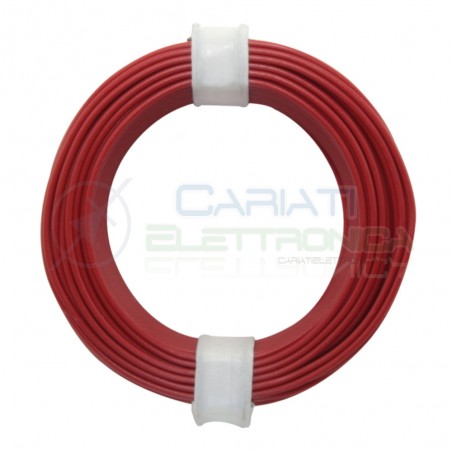 10m Cavo unipolare multifilare da 0,04mm2 in rame sottile morbido colore RossoDonau