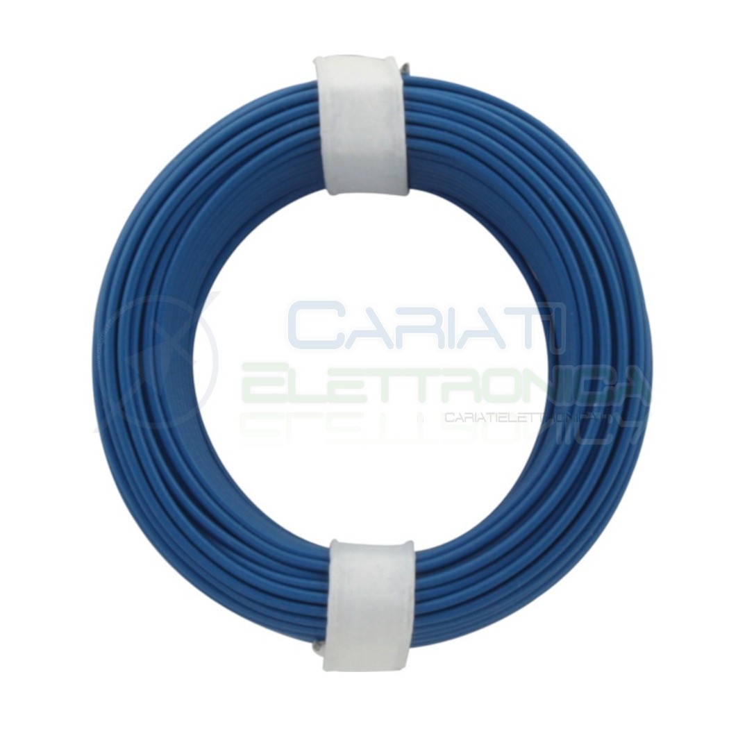 10m Cavo unipolare multifilare da 0,04 mm in rame sottile morbido colore Blu Donau