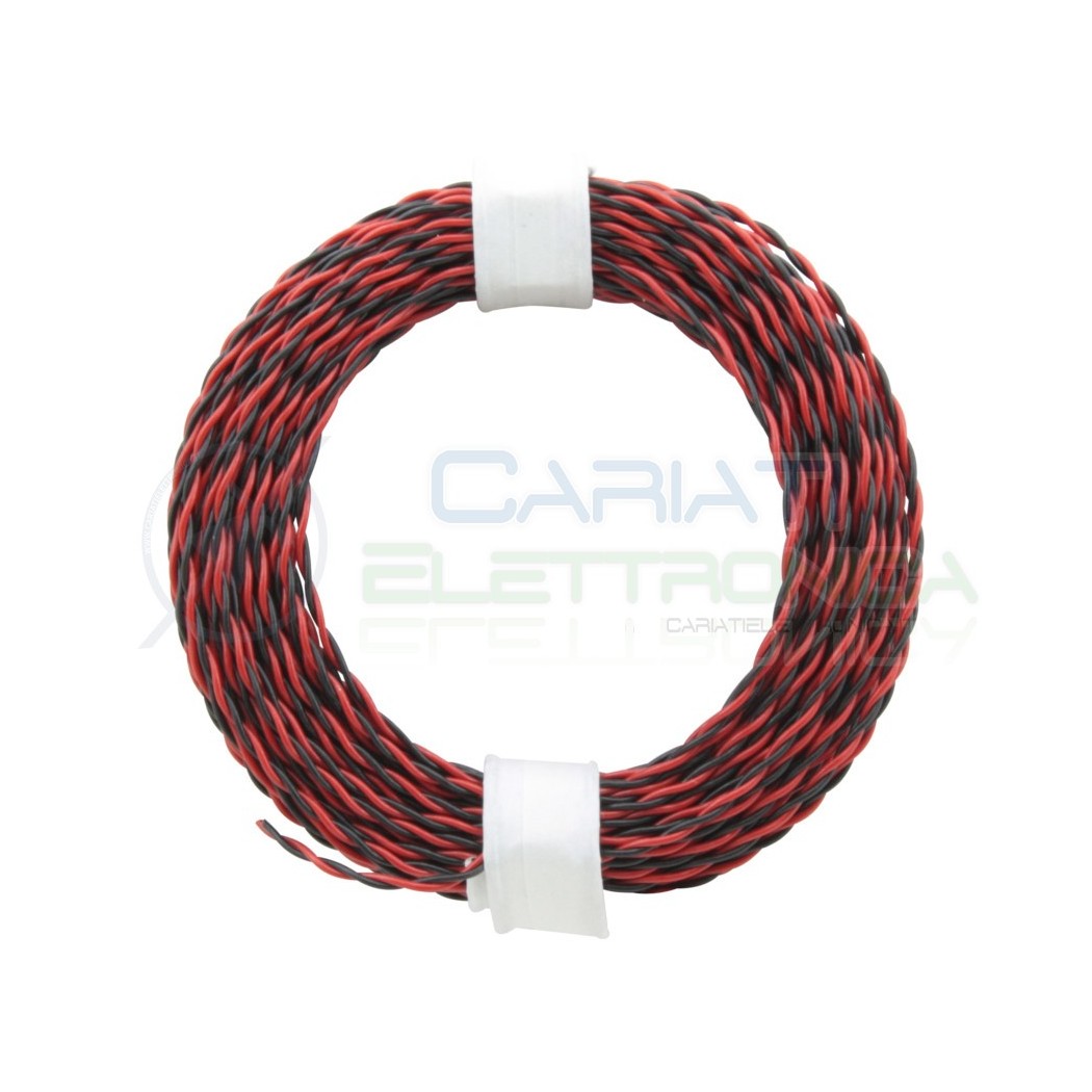 10m Cavo Rosso Nero unipolare multifilare da 2x0,04mm2 in rame sottile morbidoDonau