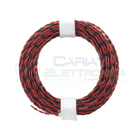 10m Cavo Rosso Nero unipolare multifilare da 2x0,04mm2 in rame sottile morbidoDonau