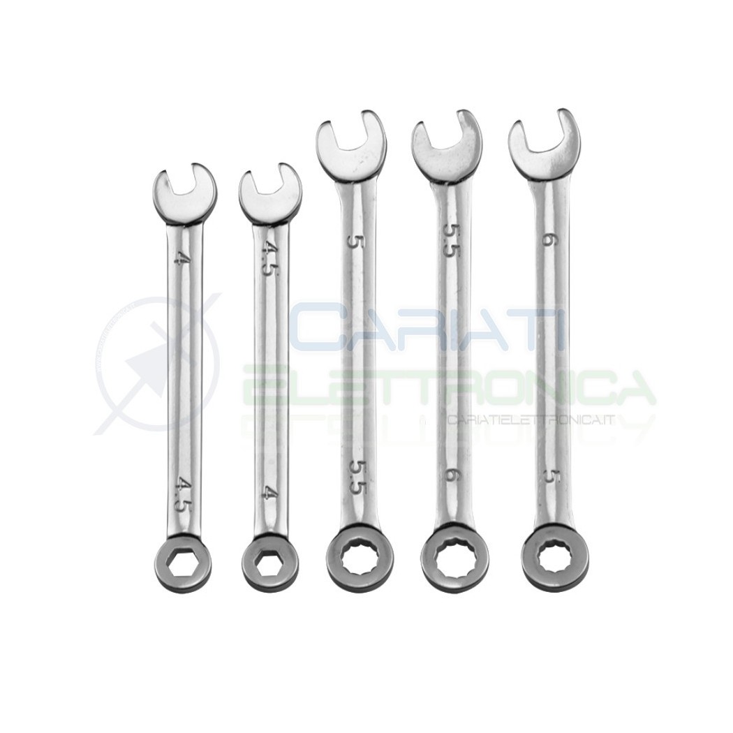 Set Mini Chiave doppia a Forchetta per dadi 4 4,5 5 5,5 6 mm laboratorio elettronica Donau