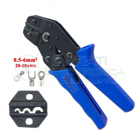 Pinza crimpatrice Faston capicorda cavo da 0,5mm2 a 6mm2 contatti connettori