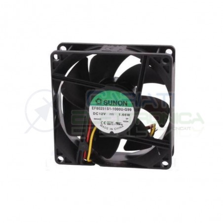 Ventola SUNON 80x80x25mm 12V 0,12A 1,66W Dissipazione VentilazioneSunon