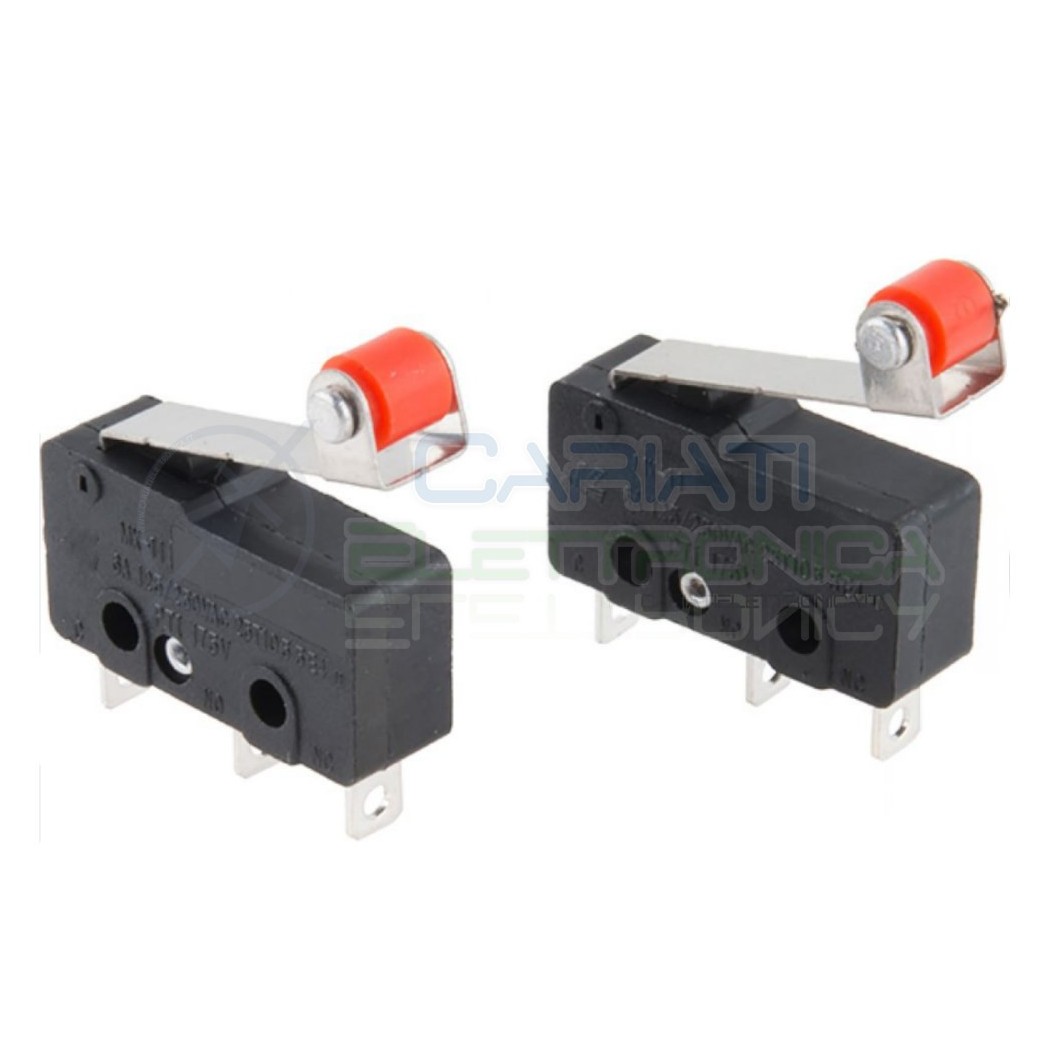 10 Pezzi MicroSwitch a leva con Rotella Pulsante Fine Corsa Micro Switch