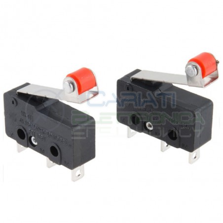 10 Pezzi MicroSwitch a leva con Rotella Pulsante Fine Corsa Micro Switch