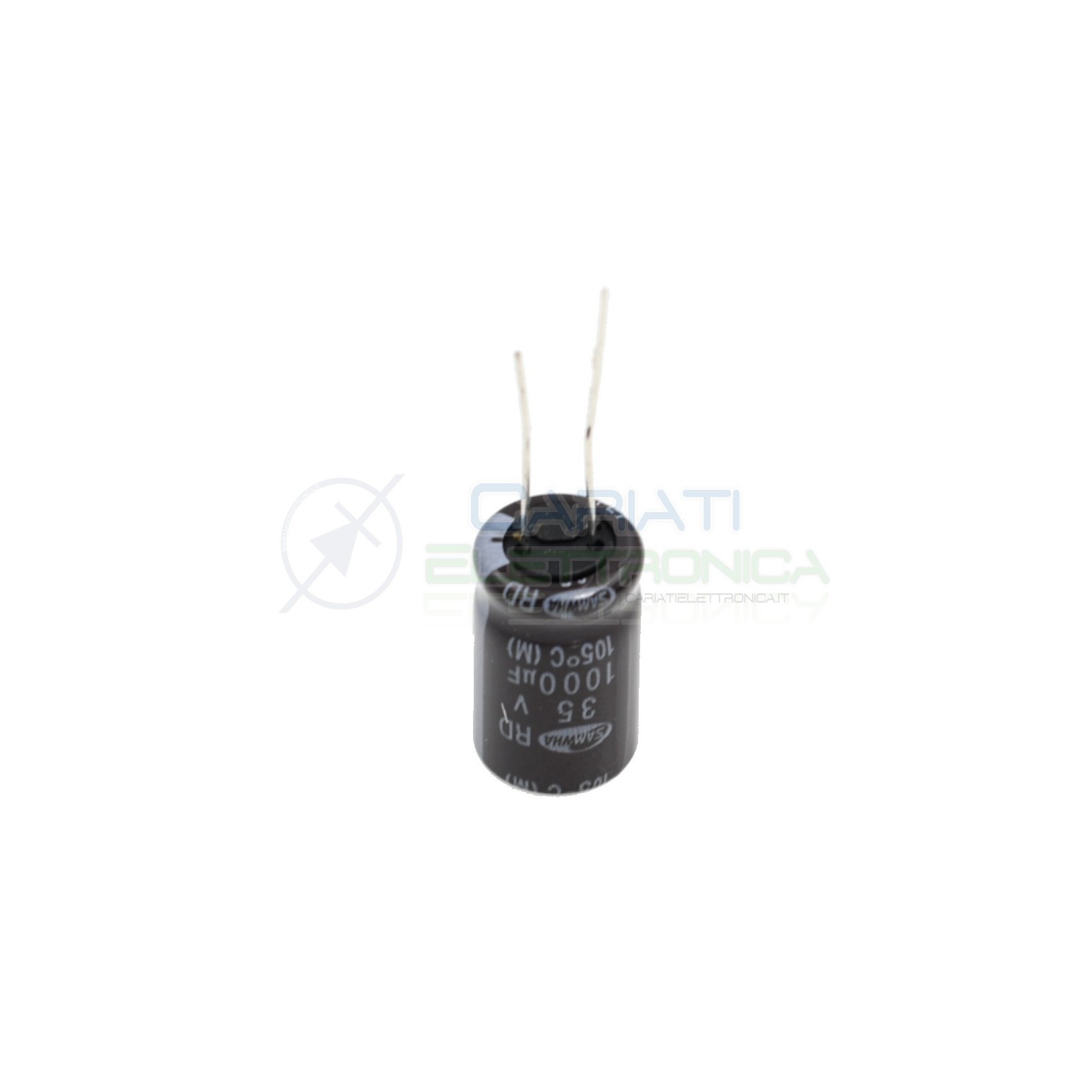 2 pezzi Condensatore elettrolitico 1000uF 35V 85° 13x22mm Passo 5mm Samwha