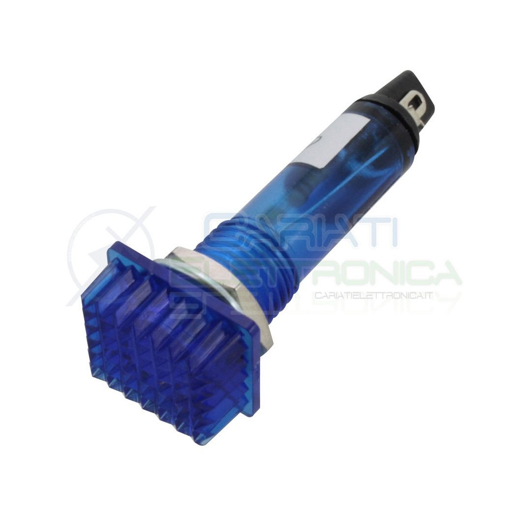 Spia di segnalazione luminosa Blu 220V 230Vac 12x16mm da pannello foro 10mmDonau
