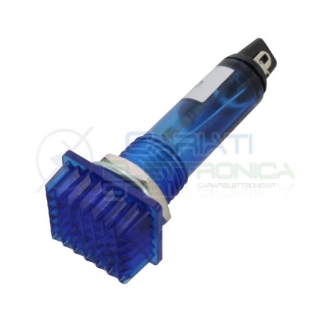Spia di segnalazione luminosa Blu 220V 230Vac 12x16mm da pannello foro 10mmDonau