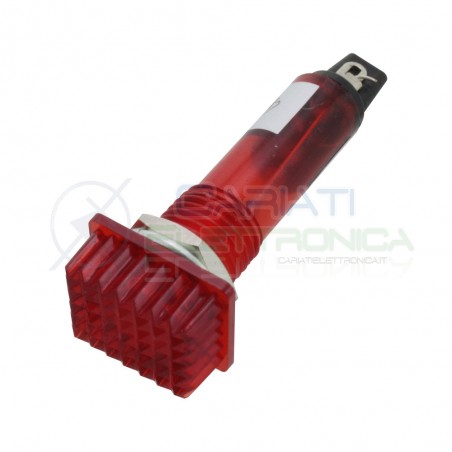 Spia di segnalazione luminosa Rossa 220V 230Vac 12x16mm da pannello foro 10mm Donau