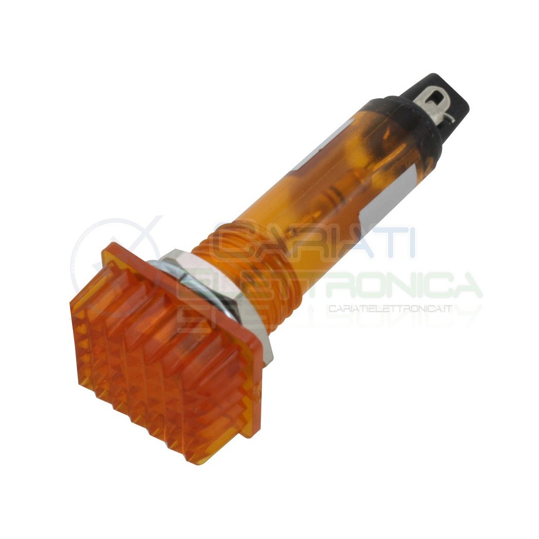 Spia di segnalazione luminosa Arancione 220V 230Vac 12x16mm da pannello foro 10mmDonau