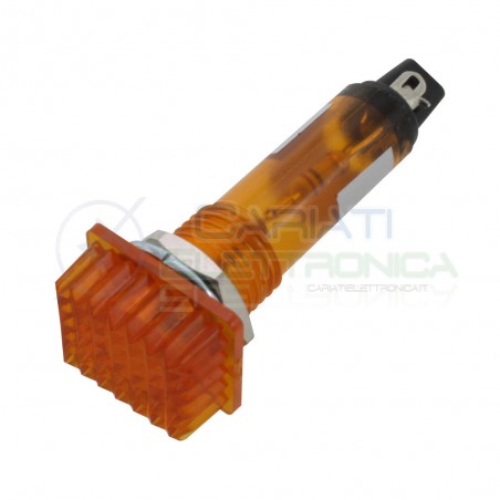 Spia di segnalazione luminosa Arancione 220V 230Vac 12x16mm da pannello foro 10mmDonau