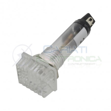 Spia di segnalazione luminosa Bianca 220V 230Vac 12x16mm da pannello foro 10mm Donau