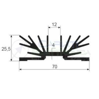 Dissipatore 70x25,5x60mm Aletta Raffreddamento Alluminio Transistor Chip Gorini
