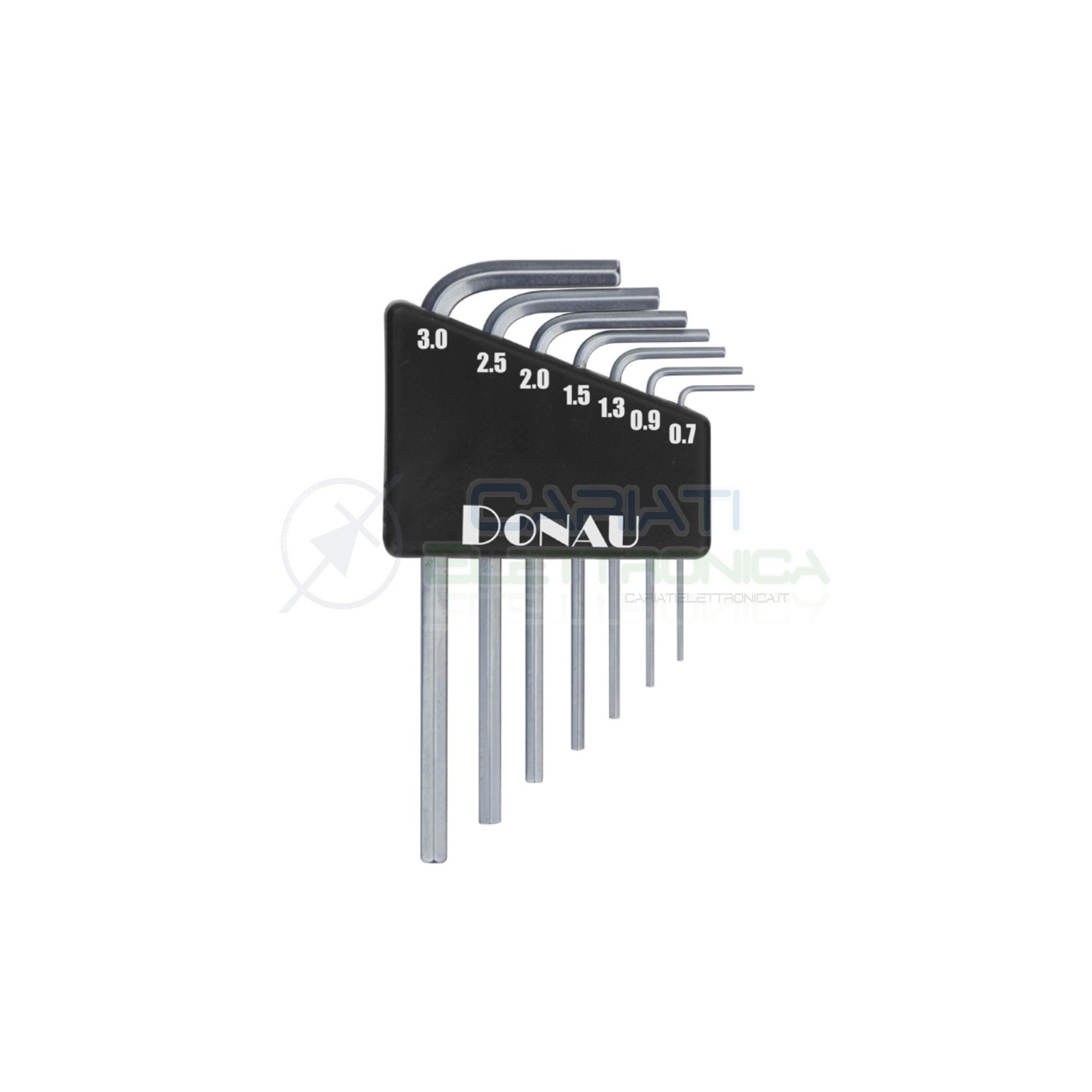 Set mini chiavini esagonali a brugola 0,7/0,9/1,3/1,5/2/2,5/3 mm Donau