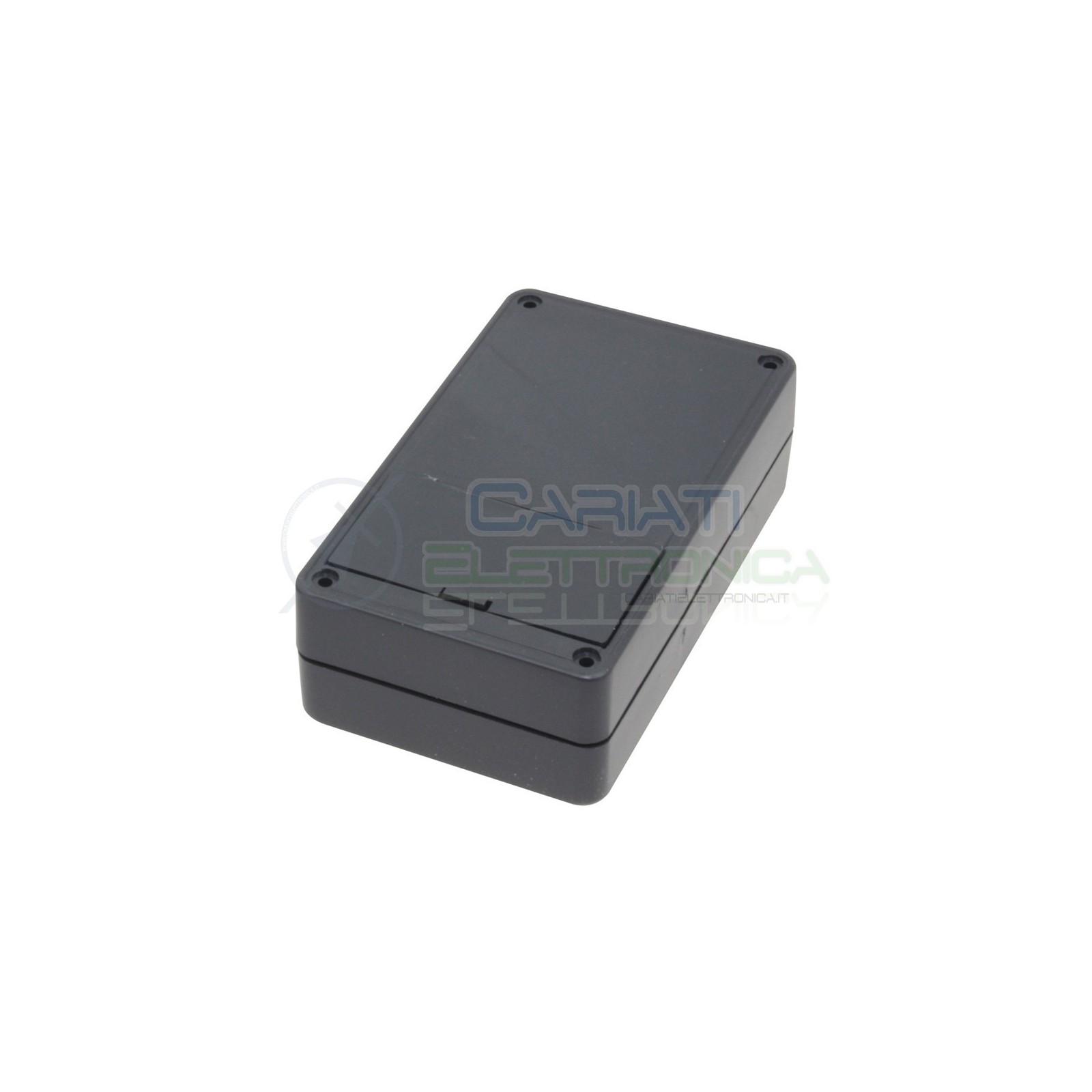 Contenitore custodia 123x72x39 mm con portabatteria AA o 9V in ABS nero