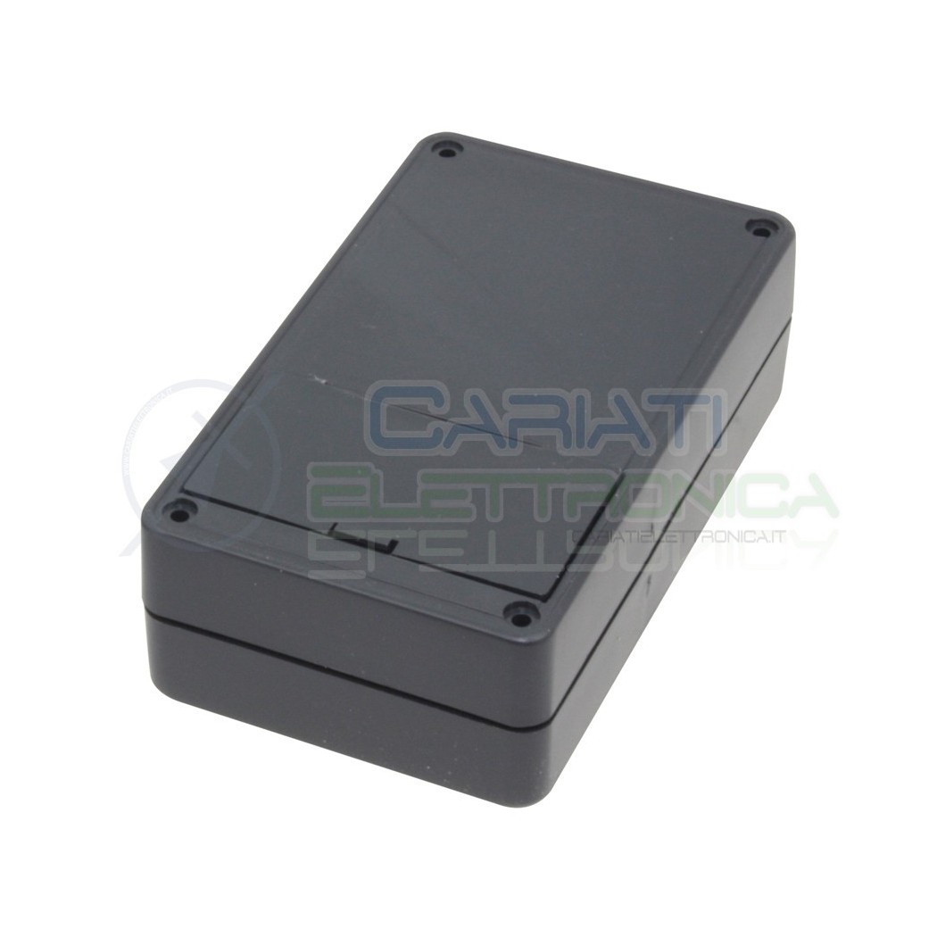 Contenitore custodia 123x72x39 mm con portabatteria AA o 9V in ABS nero