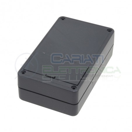 Contenitore custodia 123x72x39 mm con portabatteria AA o 9V in ABS nero