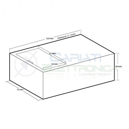 Contenitore custodia 123x72x39 mm con portabatteria AA o 9V in ABS nero
