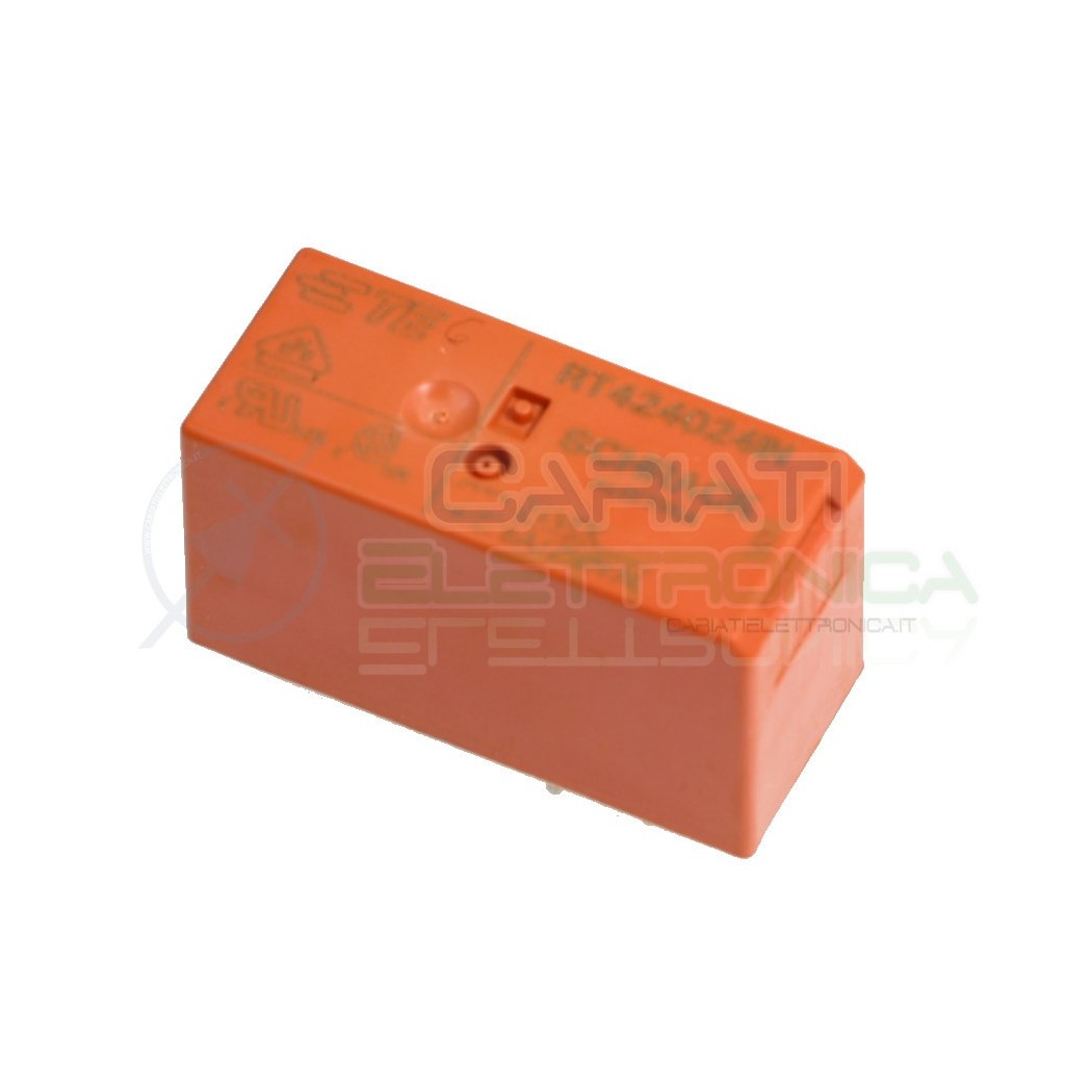 Relè DPDT RT424024IN bobina 24V dc Corrente max 6A 8 Pin TE Connectivity Schrack