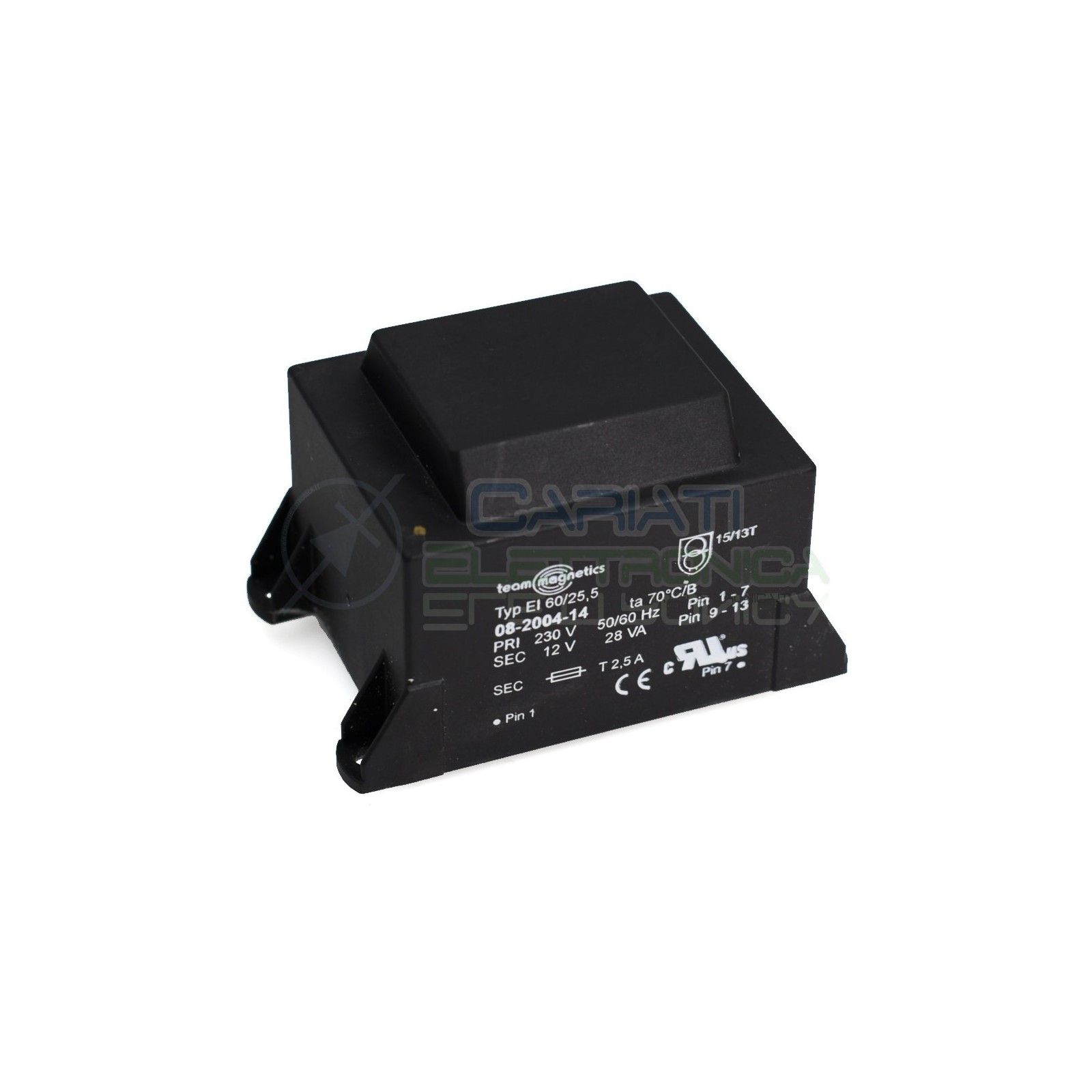 copy of Trasformatore incapsulato 24V 28VA Ingresso 230V Ac Uscita 2x 24V DCTeam magnetics