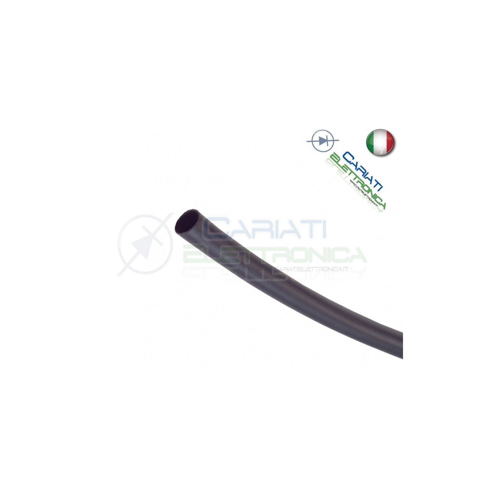 Guaina Termoretraibile Termorestringente NERA 2m da 2mm