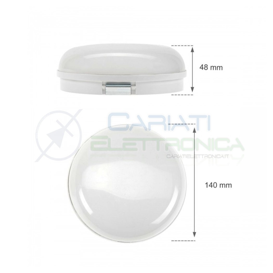 Plafoniera Led IP65 da esterno 8W 6500K Applique Parete Soffitto Circolare Bianco freddoElcart