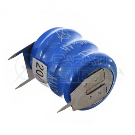 Battery 3,6V 280mAh NiCd Button rechargeable with soldering pin for pcbExtracell