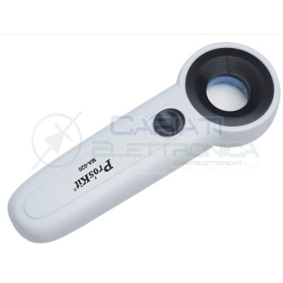 MA-020 PROSKIT Lente di ingrandimento 22X con luce a led Pulsante ON OFF Alimentazione 3XAAA Proskit