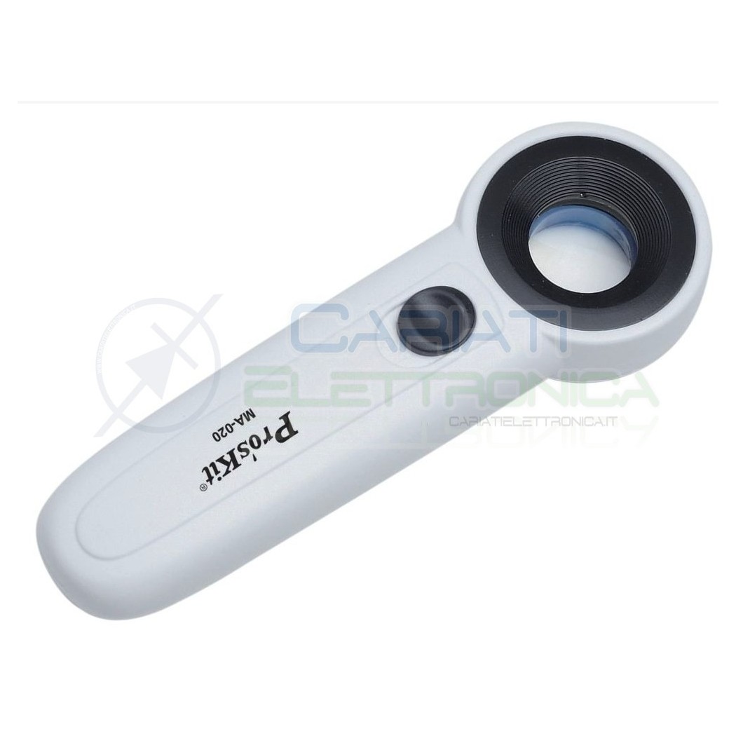 MA-020 PROSKIT Lente di ingrandimento 22X con luce a led Pulsante ON OFF Alimentazione 3XAAA Proskit