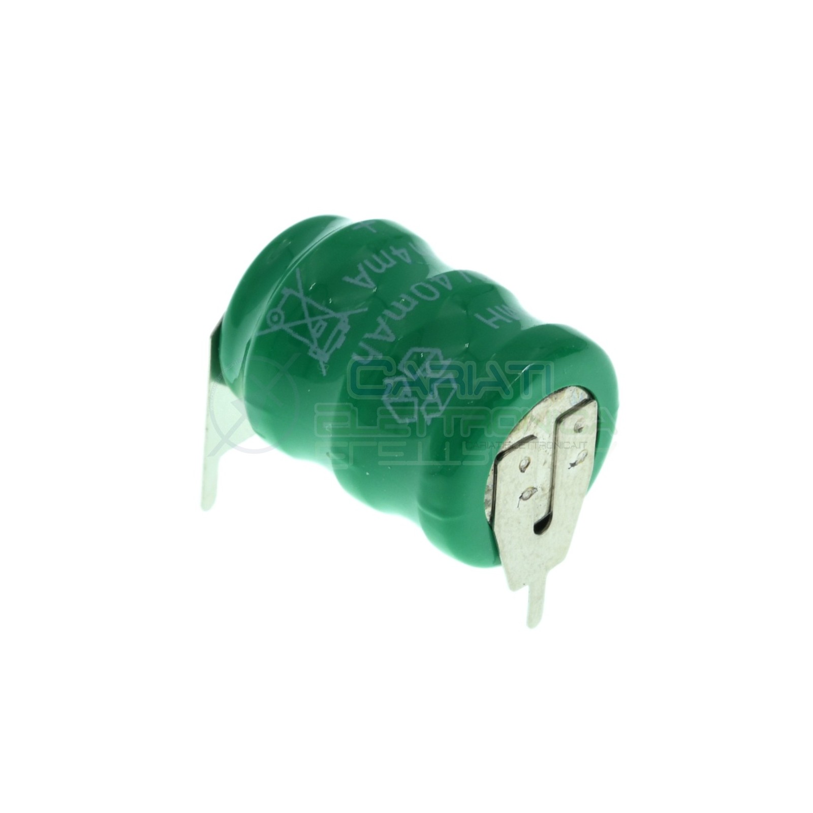 Batteria Tampone Pc Ricaricabile NI-Mh 3,6V 80mAh a Saldare Per Circuiti Stampati con terminaliExtracell