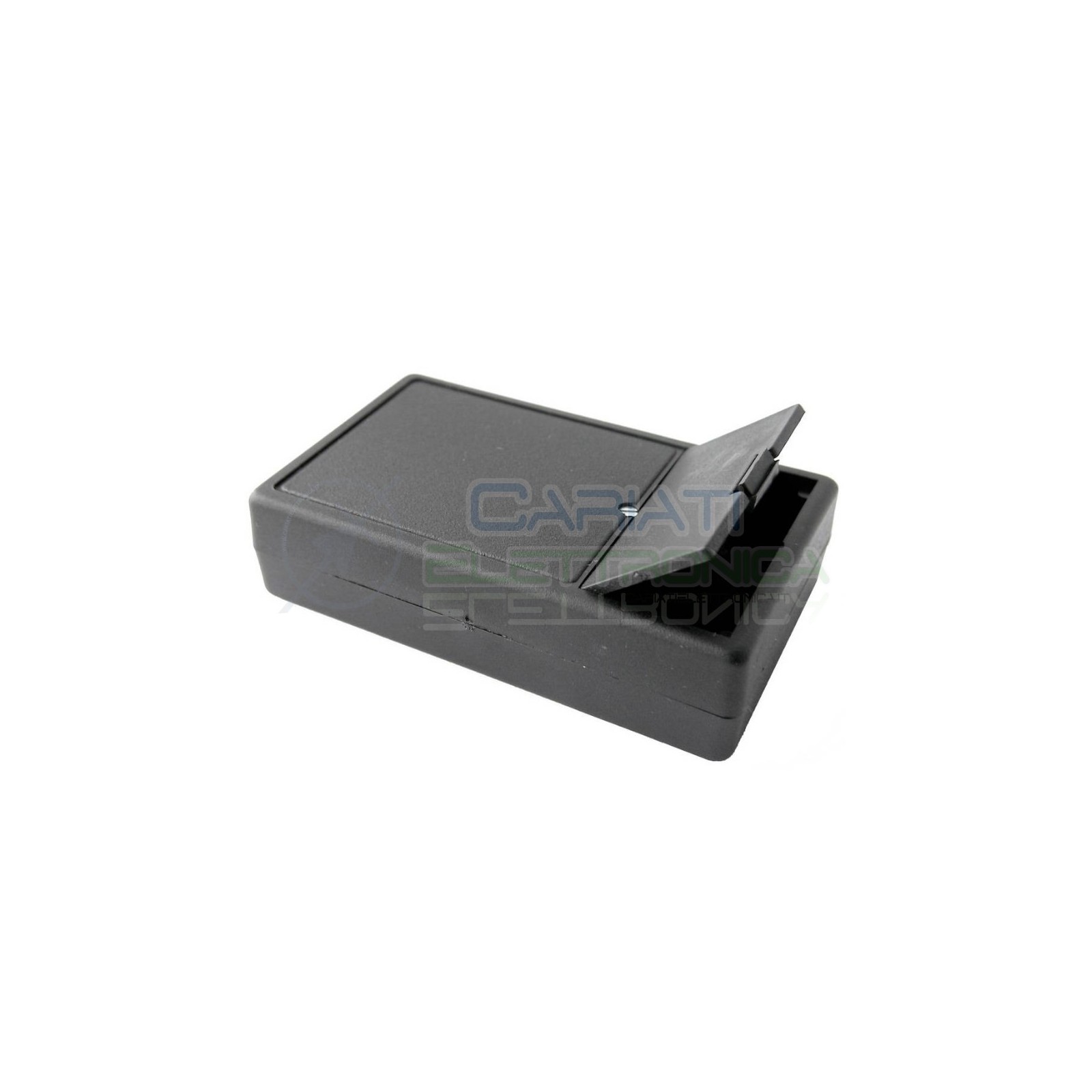 Contenitore custodia 101x60x26 mm con portabatteria AA o 9V in ABS neroDonau