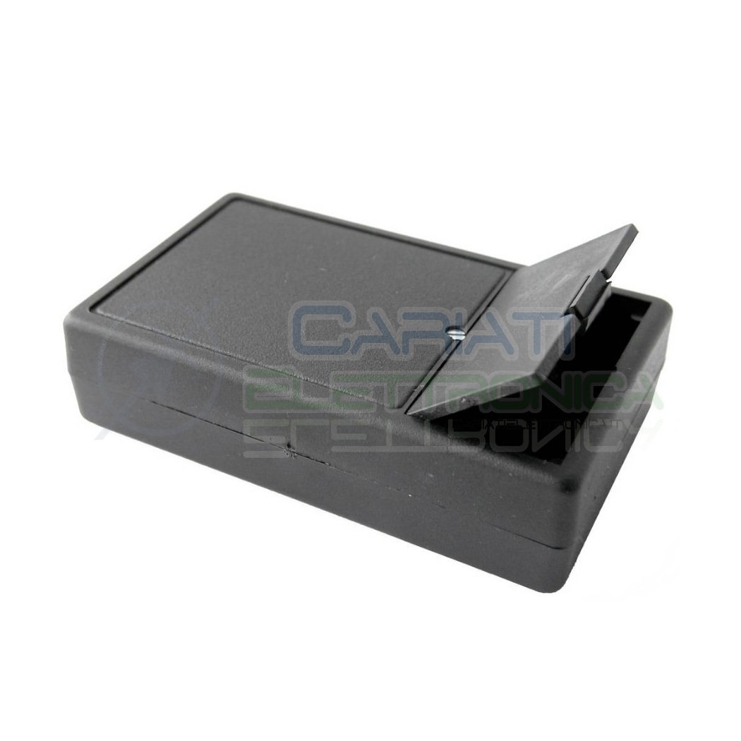 Contenitore custodia 101x60x26 mm con portabatteria AA o 9V in ABS neroDonau