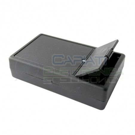 Contenitore custodia 101x60x26 mm con portabatteria AA o 9V in ABS neroDonau