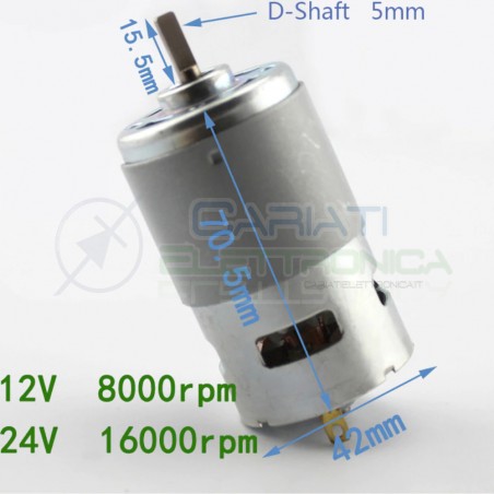 copy of MOTORE MOTORINO ELETTRICO 12V 24V Lunghezza 98mm Diametro 45mmGenerico