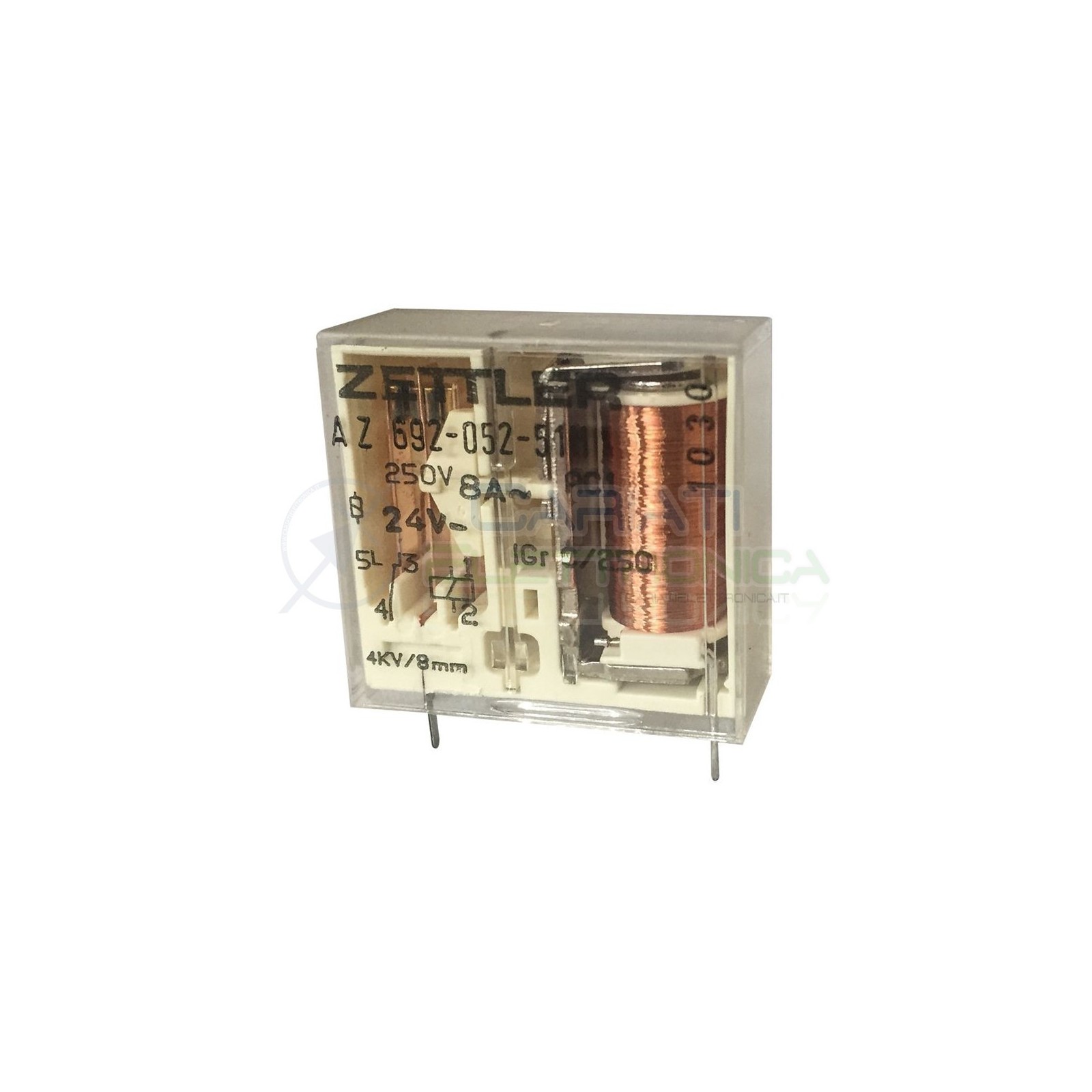 Relè Zettler AZ692-052-51M bobina da 24Vdc 8A 250Vac 8A 30Vdc SPDT Zettler