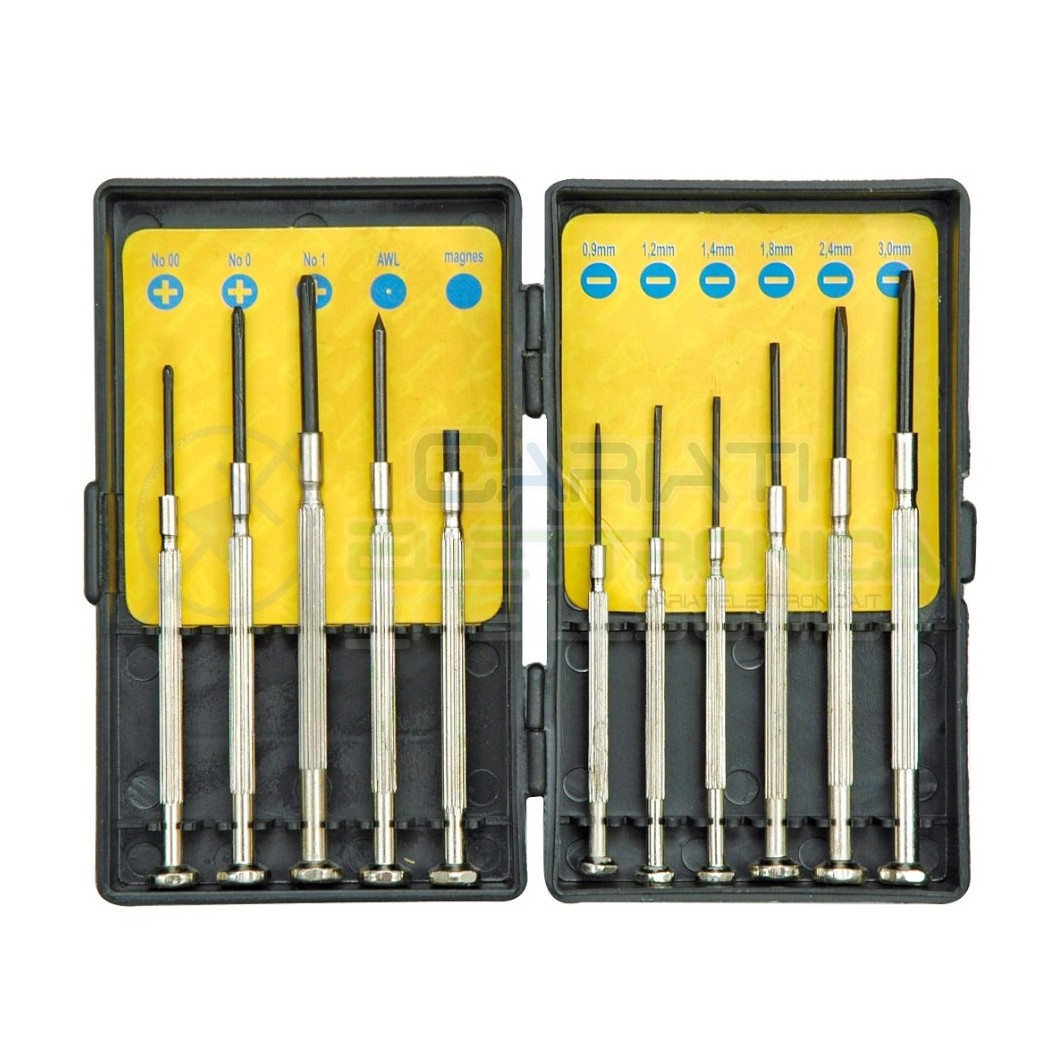 Set cacciaviti di precisione 11 pezzi Hobby elettronicaGenerico