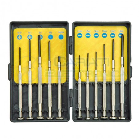 Set cacciaviti di precisione 11 pezzi Hobby elettronicaGenerico