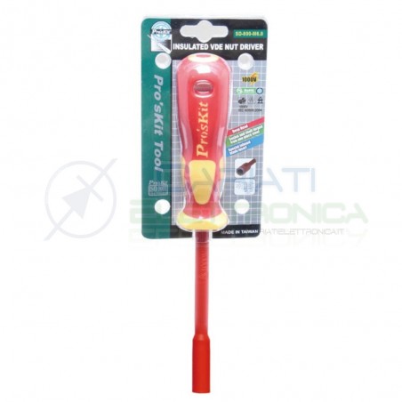 Cacciavite Isolato 1000V a testa esagonale M7 per dado vite Giravite Femmina Proskit Proskit