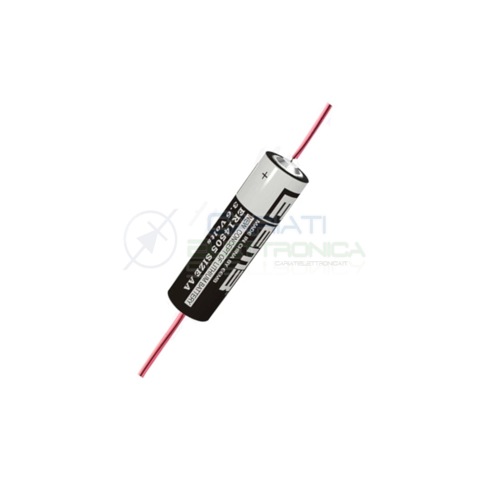 Pila batteria litio AA Stilo ER14505 3.6V 2400mAh con terminali saldare Li-SOCL2 EEmb Battery