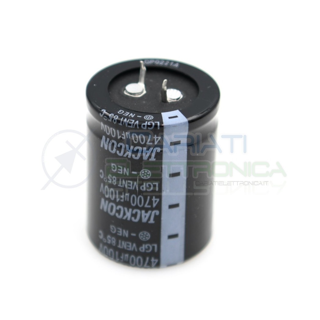 Condensatore elettrolitico 4700uf 4700 uf 100v 85°C 35x45 mm passo 10mm Jackcon