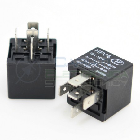 HFV4 Relè 24v 30A 40A Relay Auto Camper Universale 5 Contatti HONGFA RELAY