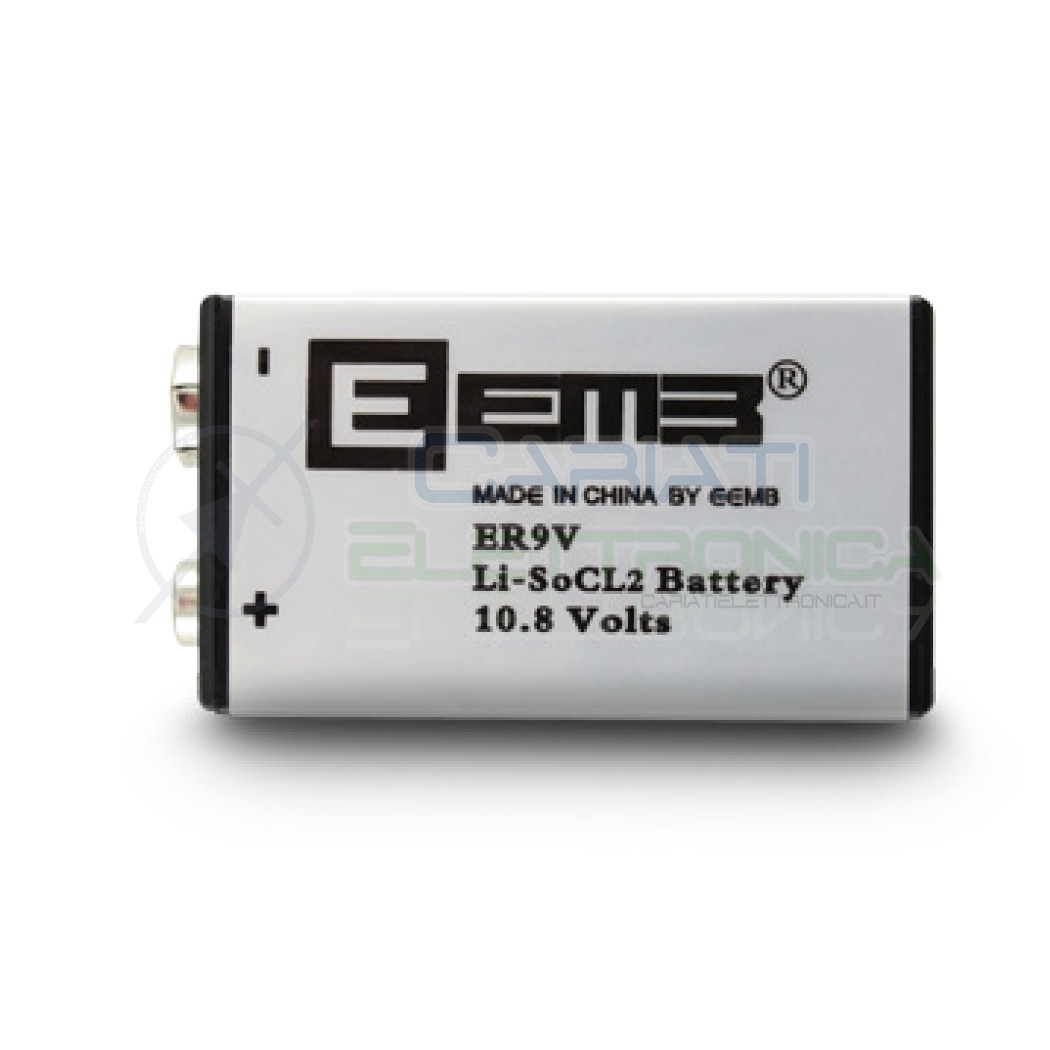 Batterie Eemb 9V al Litio Li-SOCl2 Allarme Antifurto ER9V ed altri modEEmb Battery