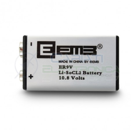 Batterie Eemb 9V al Litio Li-SOCl2 Allarme Antifurto ER9V ed altri modEEmb Battery