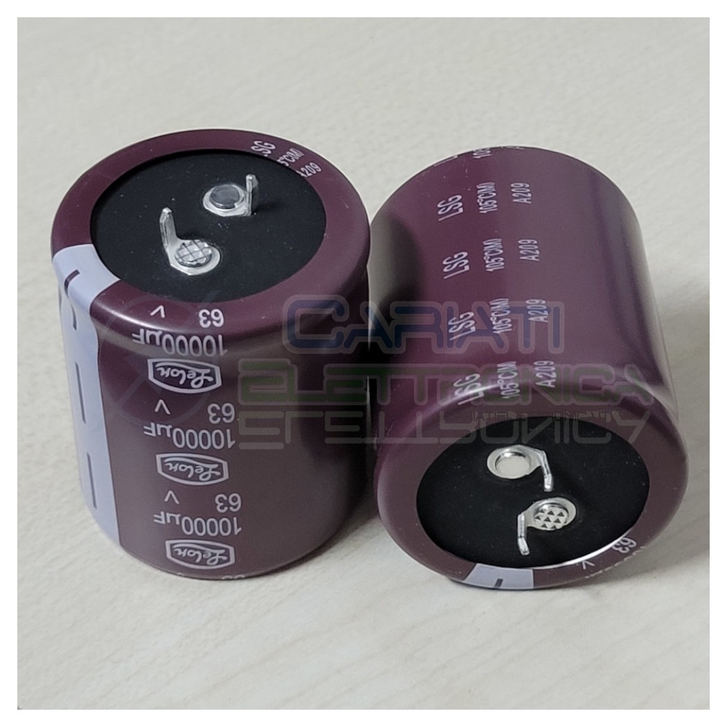 Condensatore Elettrolitico SNAP-IN 10000uF 63V 35x40 105° Passo 10mm Lelon