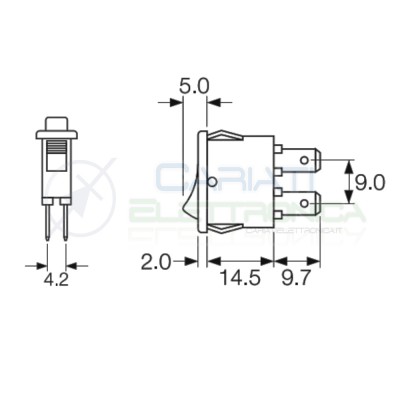 Interruttore Rocket a Bilanciere 0/1 Slim 15A 250Vac