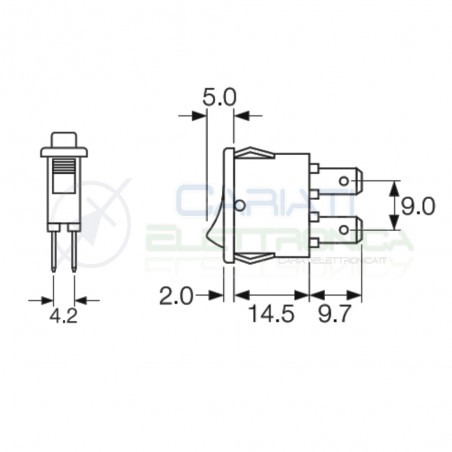Interruttore Rocket a Bilanciere 0/1 Slim 15A 250Vac