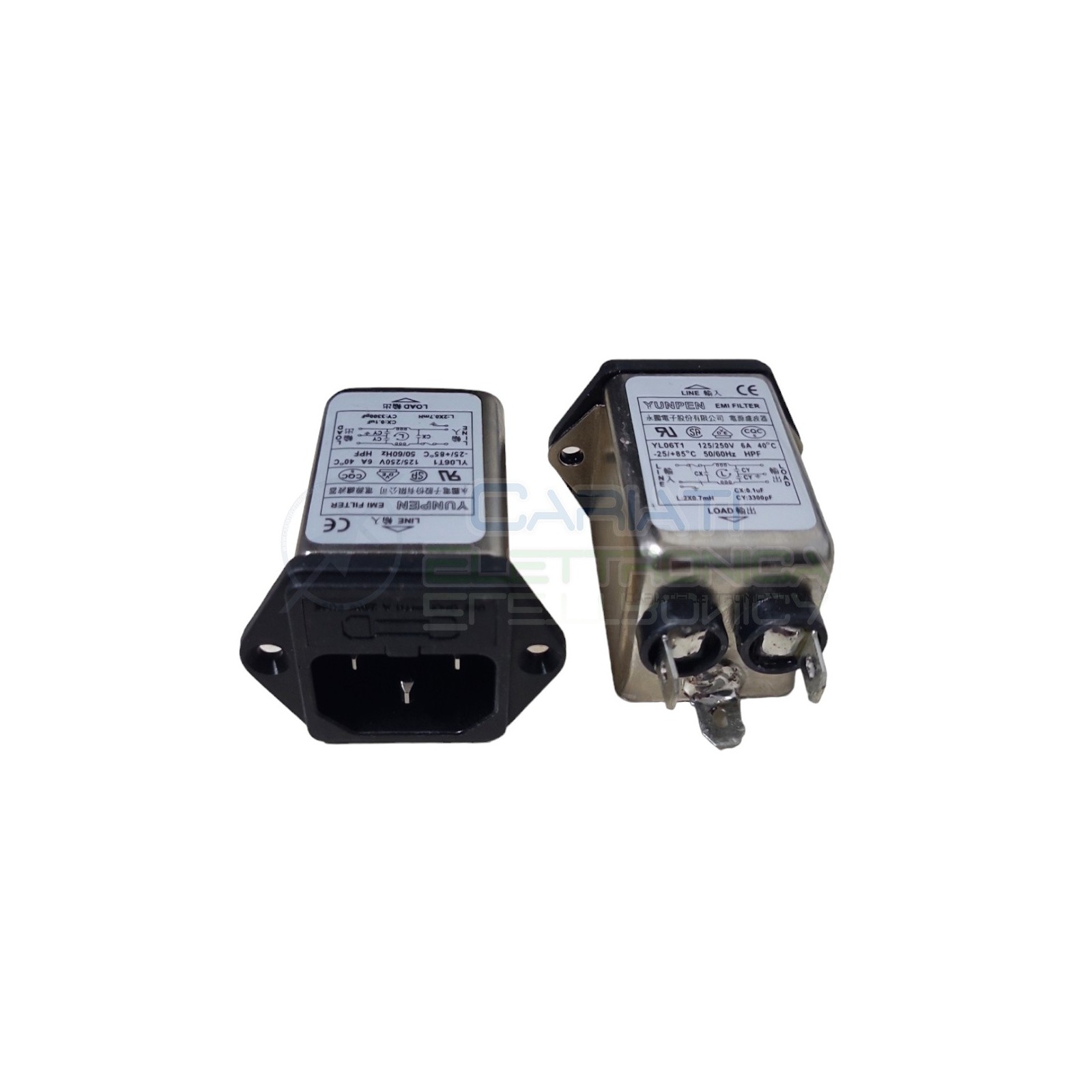 Filtro di rete 250Vac 6A YL06T1 Filtro Emi con Fusibile
