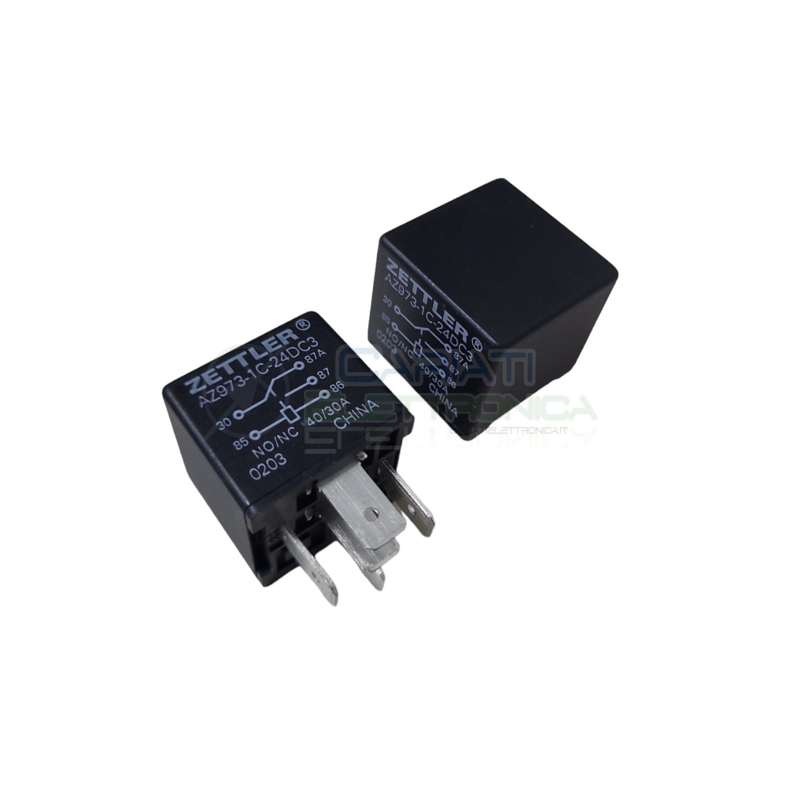 AZ973-1C-24DC3 Relè 24v 30A 40A Relay Auto Camper Universale 5 Contatti Zettler